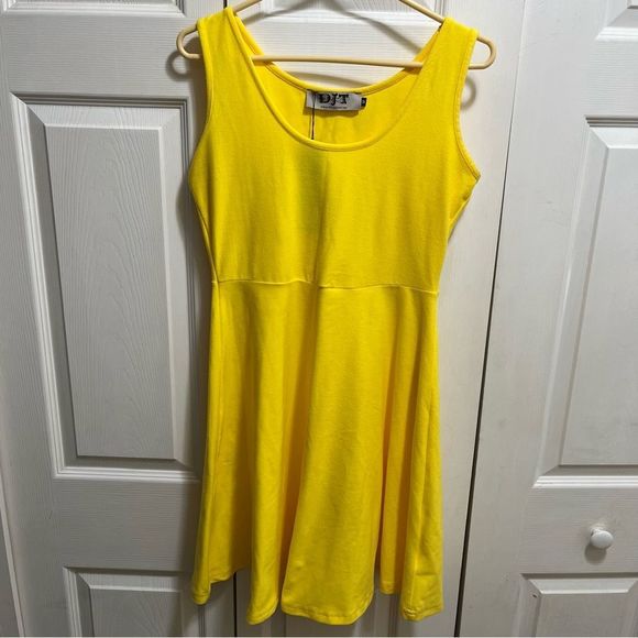 NWT DJT Fashion Yellow Fit & Flare Dress - Picture 1 of 11